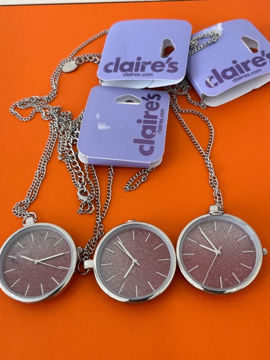Claire's Other - Claire's Silver Pendant Necklaces w Sparkling Pink Face NEW w tag! Best gift GWP